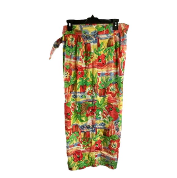 Bonnie Boynton Tropical Print Cotton Wrap Skirt Size L USA NWOT Vintage SKU0291 - Picture 3 of 7